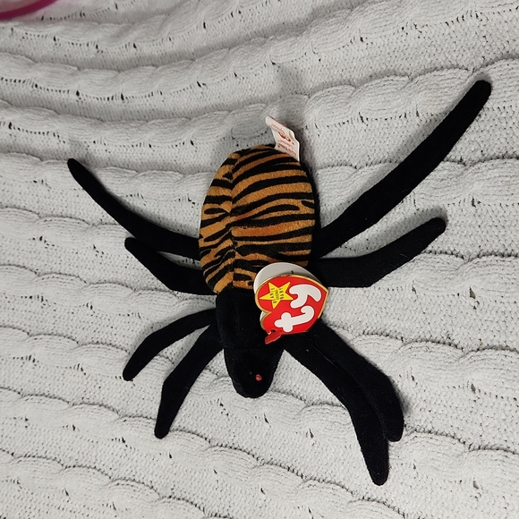 🕸Vintage Ty Beanie Baby Original Spinner The Spider 1996 PVC PELLETS - Picture 3 of 11